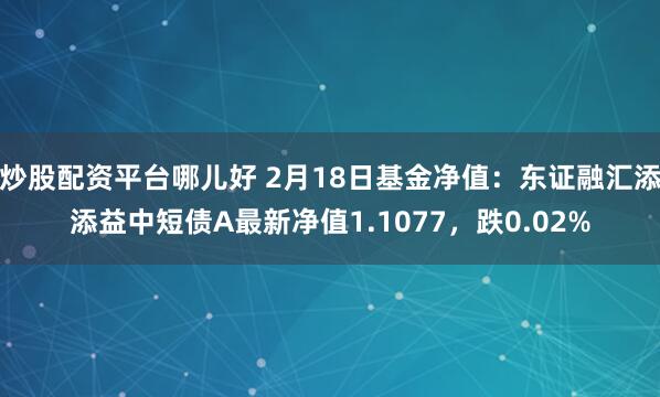 炒股配资平台哪儿好 2月18日基金净值：东证融汇添添益中短债A最新净值1.1077，跌0.02%