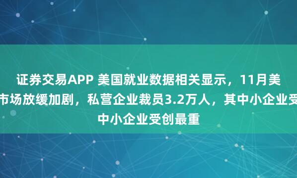 证券交易APP 美国就业数据相关显示，11月美国就业市场放缓加剧，私营企业裁员3.2万人，其中小企业受创最重