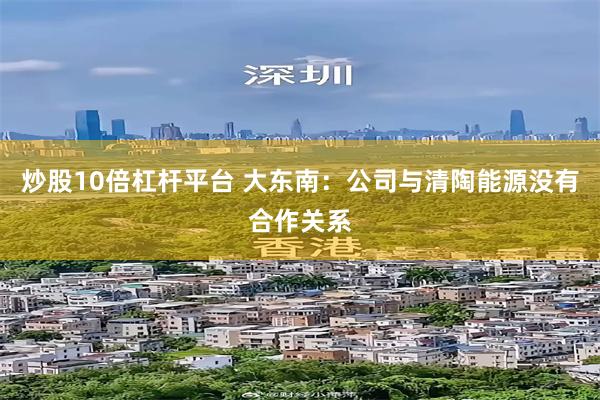 炒股10倍杠杆平台 大东南：公司与清陶能源没有合作关系