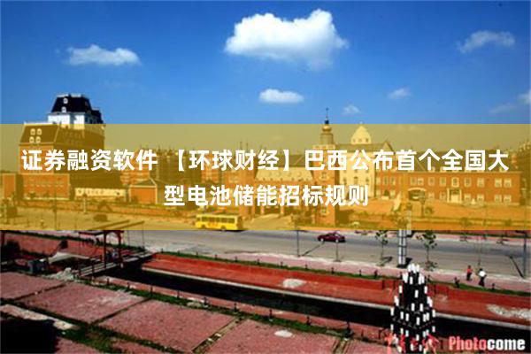 证券融资软件 【环球财经】巴西公布首个全国大型电池储能招标规则